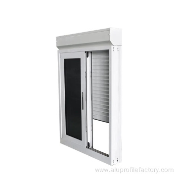 Aluminum profile for motorized roller shutters windows